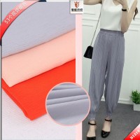 供應(yīng)滌綸樹(shù)皮麻 純色樹(shù)皮皺雪紡女裝裙服裝面料 時(shí)尚襯衫褲布料