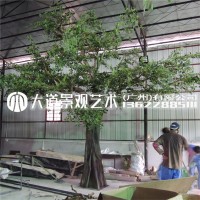 假樹仿真樹落地大型造景室內裝飾室內仿真樹客廳包柱子玻璃鋼榕樹
