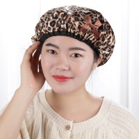 廠家定制生產(chǎn)雙層防水浴帽 時尚豹紋浴帽 新款女士洗澡帽