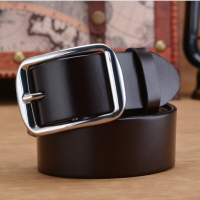純牛皮青年真皮腰帶男 潮 高檔鋼針扣頭層牛皮不銹鋼皮帶批發