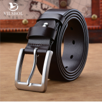 工廠貨源高檔正裝商務男士頭層牛皮帶 青年真皮不銹鋼腰帶訂制