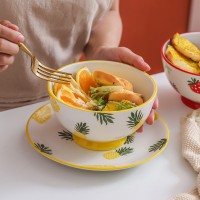 6寸草莓菠蘿陶瓷飯碗